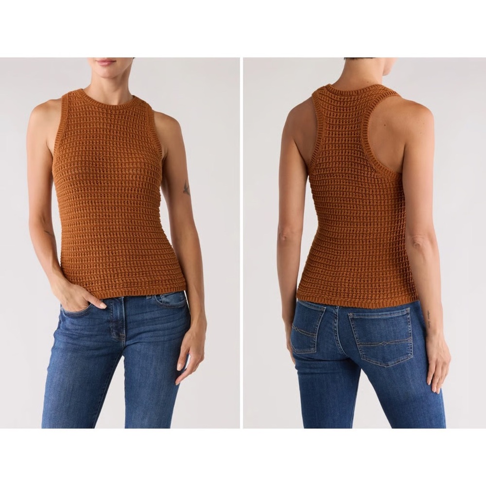Madewell Portman Crochet Tank in Warm Coffee